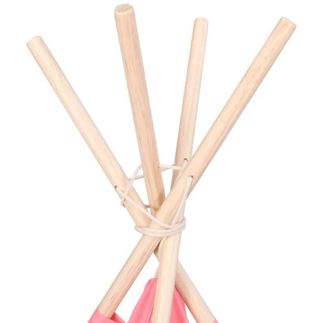 VidaXL Tente Tipi D'enfants Et Sac Peau De Pêche Rayures 120x120x150cm - Rose 5 VidaXL Tente Tipi D'enfants Et Sac Peau De Pêche Rayures 120x120x150cm - Rose – Image 5