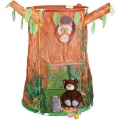 Relaxdays Tente Enfants, Cabane De Jeu, Filles Et Garçons, Intérieur Et Extérieur, Forêt, HLP 126x97x97 Cm, Brun/vert
