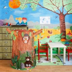 Relaxdays Tente Enfants, Cabane De Jeu, Filles Et Garçons, Intérieur Et Extérieur, Forêt, HLP 126x97x97 Cm, Brun/vert -Lit enfant Soldes Boutique 31803463 3
