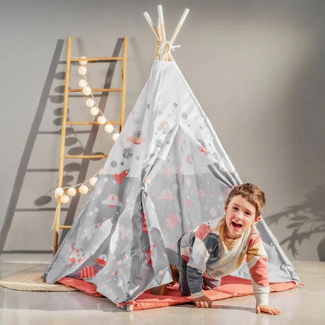 Beeloom Tipi India Niños Juego Tienda Campaña Infantil Con Ventana Tela Algodón Interior Diseño Exclusivo Color Gris Y Rojo Edad Recomendada 3 Años 112x26,5x10cm 1 Beeloom Tipi India Niños Juego Tienda Campaña Infantil Con Ventana Tela Algodón Interior Diseño Exclusivo Color Gris Y Rojo Edad Recomendada 3 Años 112x26,5x10cm