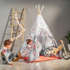 Beeloom Tipi India Niños Juego Tienda Campaña Infantil Con Ventana Tela Algodón Interior Diseño Exclusivo Color Gris Y Rojo Edad Recomendada 3 Años 112x26,5x10cm 7 Beeloom Tipi India Niños Juego Tienda Campaña Infantil Con Ventana Tela Algodón Interior Diseño Exclusivo Color Gris Y Rojo Edad Recomendada 3 Años 112x26,5x10cm -Lit enfant Soldes Boutique 32182907 3