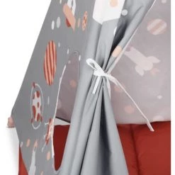 Beeloom Tipi India Niños Juego Tienda Campaña Infantil Con Ventana Tela Algodón Interior Diseño Exclusivo Color Gris Y Rojo Edad Recomendada 3 Años 112x26,5x10cm 8 Beeloom Tipi India Niños Juego Tienda Campaña Infantil Con Ventana Tela Algodón Interior Diseño Exclusivo Color Gris Y Rojo Edad Recomendada 3 Años 112x26,5x10cm -Lit enfant Soldes Boutique 32182907 4