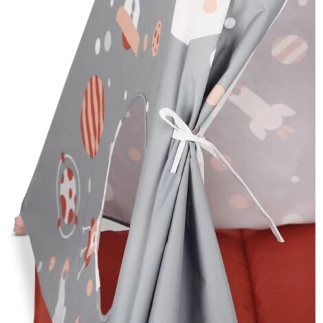 Beeloom Tipi India Niños Juego Tienda Campaña Infantil Con Ventana Tela Algodón Interior Diseño Exclusivo Color Gris Y Rojo Edad Recomendada 3 Años 112x26,5x10cm 4 Beeloom Tipi India Niños Juego Tienda Campaña Infantil Con Ventana Tela Algodón Interior Diseño Exclusivo Color Gris Y Rojo Edad Recomendada 3 Años 112x26,5x10cm – Image 4