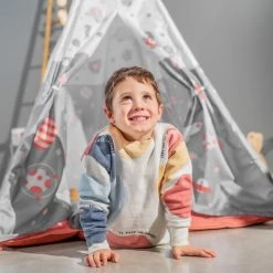 Beeloom Tipi India Niños Juego Tienda Campaña Infantil Con Ventana Tela Algodón Interior Diseño Exclusivo Color Gris Y Rojo Edad Recomendada 3 Años 112x26,5x10cm 9 Beeloom Tipi India Niños Juego Tienda Campaña Infantil Con Ventana Tela Algodón Interior Diseño Exclusivo Color Gris Y Rojo Edad Recomendada 3 Años 112x26,5x10cm -Lit enfant Soldes Boutique 32182907 5