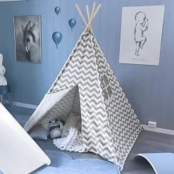 SIFREE Tipi Large Tente De Jeu Pour L'extérieur Et L'intérieur GRIS,portable Pour Enfants -Lit enfant Soldes Boutique 32327122 3
