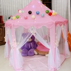 SIFREE Tente Princesse Enfant Tente De Jeu Pliable sans Lumière LED -Lit enfant Soldes Boutique 32328385 5