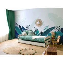 Lit Enfant BOBOCHIC - Lit Gigogne 90x200 BULLO Cm Blanc En Bois Massif - Blanc