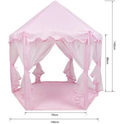 SKECTEN Tente Pliable Portative De Jeu Pour Enfants Princesse Pop Up Chateau Filles Jouet Tente (Rose) Pour Maison Plage, Etc -Lit enfant Soldes Boutique 33221182 3