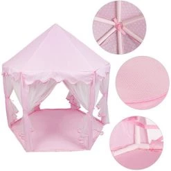 SKECTEN Tente Pliable Portative De Jeu Pour Enfants Princesse Pop Up Chateau Filles Jouet Tente (Rose) Pour Maison Plage, Etc -Lit enfant Soldes Boutique 33221182 4