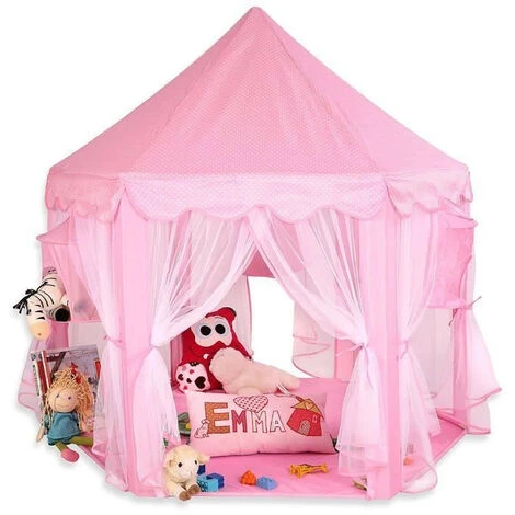 SKECTEN Tente De Jeu Enfant, Tente De Jeu Pour 3 Enfants Maximum, 140 X 140 X 142 Cm, Rose 3 SKECTEN Tente De Jeu Enfant, Tente De Jeu Pour 3 Enfants Maximum, 140 X 140 X 142 Cm, Rose – Image 3