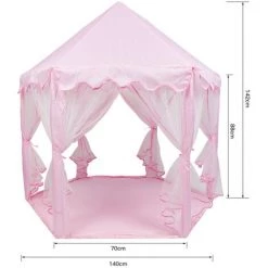 SKECTEN 1.4m Rose Tente De Jeu Pour Enfants Château De Princesse Tente De Jeu Maison De Jouet Château De Princesse De Fées -Lit enfant Soldes Boutique 33221917 3
