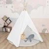 YOUTHUP Tente Tipi D'enfants Avec Sac Peau De Pêche Blanc 120x120x150cm - Blanc