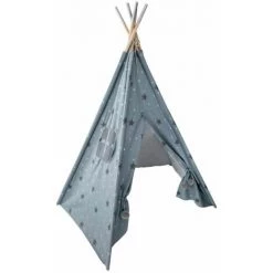 ATMOSPHERA FOR KIDS Tipi Déco Enfant à 5 Pieds "Pompons" 160cm Bleu