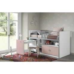 Paris Prix - Lit Combiné Compact "bonny" 90x200cm Rose -Lit enfant Soldes Boutique 33664937 3
