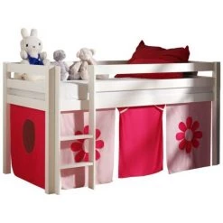 Paris Prix - Tente Textile Pour Lit "pino Flower" Rose