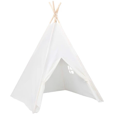 ASUPERMALL Tente Tipi D'enfants Avec Sac Peau De Peche Blanc 120x120x150cm 3 ASUPERMALL Tente Tipi D'enfants Avec Sac Peau De Peche Blanc 120x120x150cm – Image 3