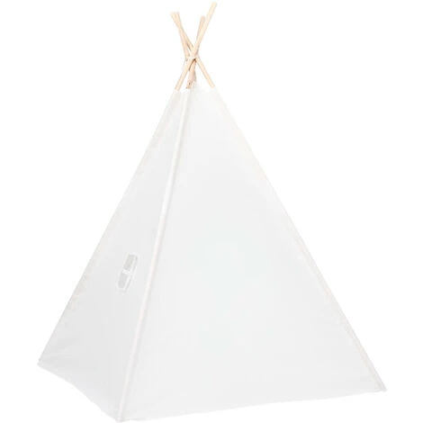 ASUPERMALL Tente Tipi D'enfants Avec Sac Peau De Peche Blanc 120x120x150cm 4 ASUPERMALL Tente Tipi D'enfants Avec Sac Peau De Peche Blanc 120x120x150cm – Image 4