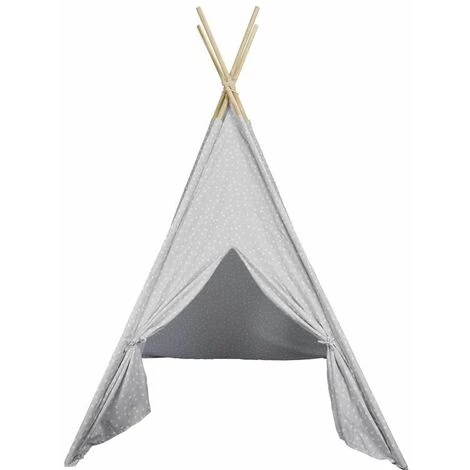 Paris Prix - Tipi Enfant Déco "rêves" 160cm Gris 1 Paris Prix - Tipi Enfant Déco "rêves" 160cm Gris