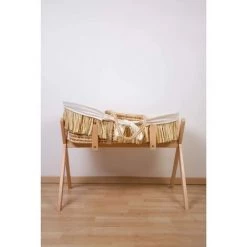 Panier Moïse Raphia Avec Matelas Et Housse Blanc Cassé CHILDHOME -Lit enfant Soldes Boutique 34148623 3