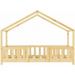 DéCOSHOP26 Lit Cabane Pour Enfant Forme De Maison Avec Barrière De Sécurité En Bois De Pin Couleur Naturel 70 X 140 Cm - Or 8 DéCOSHOP26 Lit Cabane Pour Enfant Forme De Maison Avec Barrière De Sécurité En Bois De Pin Couleur Naturel 70 X 140 Cm - Or -Lit enfant Soldes Boutique 36249766 4