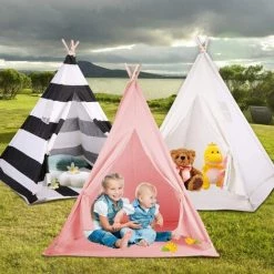 UNHO Tipi Enfant Avec Tapis Rose Exterieur Interieur Tente Anti UV Bébé Cabane Chambre Fille Garcon - 120x120x130 Cm -Lit enfant Soldes Boutique 36848919 5