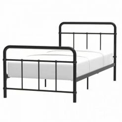 AUTRES Lit Enfant En Métal - Noir - Sommier Inclus - 90 X 190 Cm - AARON