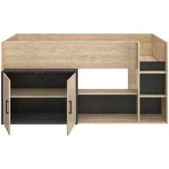 Lit Haut Avec Rangements Arz 90x200 - Fabrication Française - Calicosy - Chêne -Lit enfant Soldes Boutique 38927238 5