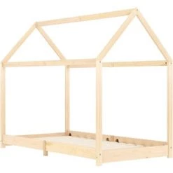 HAPPYSHOPPING Cadre De Lit D'enfant Bois De Pin Massif 90 X 200 Cm -Lit enfant Soldes Boutique 39457075 2