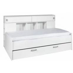 Lit Enfant Avec Environnement Coloris Blanc Mat - 204 X 109 X 122,5 Cm -PEGANE-