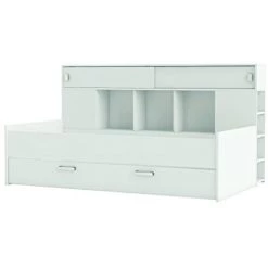 Lit Enfant Avec Environnement Coloris Blanc Mat - 204 X 109 X 122,5 Cm -PEGANE- 7 Lit Enfant Avec Environnement Coloris Blanc Mat - 204 X 109 X 122,5 Cm -PEGANE- -Lit enfant Soldes Boutique 39682426 4