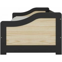 ALTOBUY LEROY - Lit 90x200cm Gigogne Naturel Et Laqué Noir - Noir -Lit enfant Soldes Boutique 39913134 3