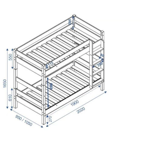 AKITEN RETAIL Lit Superpose Separable Aaron Bois Naturel 90x190 Cm - Bois Naturel 3 AKITEN RETAIL Lit Superpose Separable Aaron Bois Naturel 90x190 Cm - Bois Naturel – Image 3