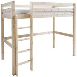 AKITEN RETAIL Lit Mezzanine Aaron Bois Naturel 90x190 Cm - Bois Naturel