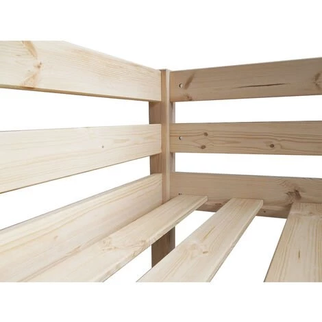 AKITEN RETAIL Lit Mezzanine Aaron Bois Naturel 90x190 Cm - Bois Naturel 2 AKITEN RETAIL Lit Mezzanine Aaron Bois Naturel 90x190 Cm - Bois Naturel – Image 2