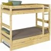 AKITEN RETAIL Lit Superpose Avec Sommier Gigogne Aaron Bois Naturel 90x190 Cm - Bois Naturel