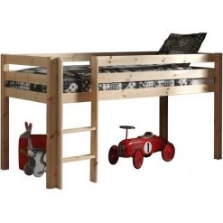 LES TENDANCES Lit Mezzanine 90x200 Cm Pin Massif Clair Pino