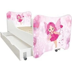 LES TENDANCES Lit Enfant à Tiroir Et Matelas 70x140 Cm Petite Fée