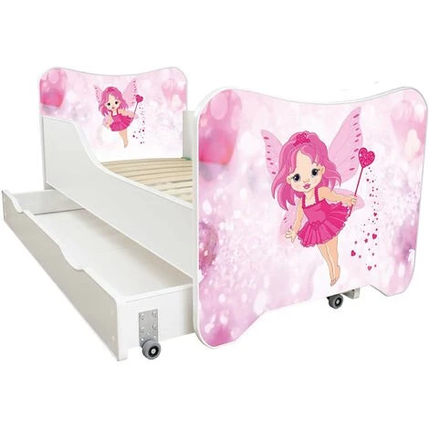 LES TENDANCES Lit Enfant à Tiroir Et Matelas 70x140 Cm Petite Fée 1 LES TENDANCES Lit Enfant à Tiroir Et Matelas 70x140 Cm Petite Fée