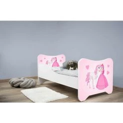 LES TENDANCES Lit Enfant Avec Matelas Princesse Et Cheval 70x140 Cm -Lit enfant Soldes Boutique 40647438 5