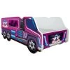 LES TENDANCES Lit Camion Chevaux Rose 70x140 Cm - Sommier Et Matelas Inclus