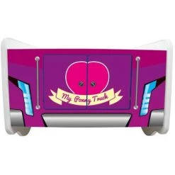 LES TENDANCES Lit Camion Chevaux Rose 70x140 Cm - Sommier Et Matelas Inclus -Lit enfant Soldes Boutique 40647461 3