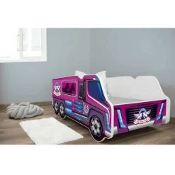 LES TENDANCES Lit Camion Chevaux Rose 70x140 Cm - Sommier Et Matelas Inclus -Lit enfant Soldes Boutique 40647461 4