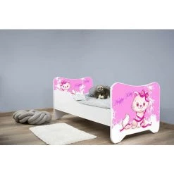 LES TENDANCES Lit Enfant Avec Sommier Et Matelas Happy Kitty 70x140 Cm -Lit enfant Soldes Boutique 40647695 4