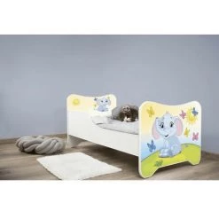 LES TENDANCES Lit Enfant Avec Sommier Et Matelas Eléphanteau 70x140 Cm -Lit enfant Soldes Boutique 40647899 5