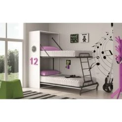 LES TENDANCES Lit Superposé Haut De Gamme Verbaki 90x190 Et 140x190 Cm - Matelas Sans Matelas - Façade Blanc 7 LES TENDANCES Lit Superposé Haut De Gamme Verbaki 90x190 Et 140x190 Cm - Matelas Sans Matelas - Façade Blanc -Lit enfant Soldes Boutique 40652682 3