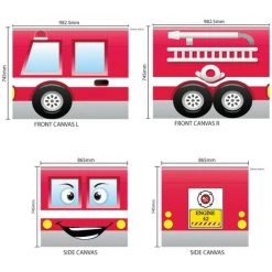 LES TENDANCES Tente Pour Lit Mezzanine Tissu Rouge Pompier -Lit enfant Soldes Boutique 40655049 3