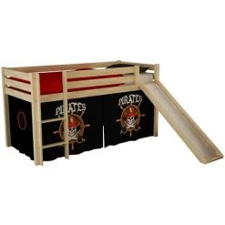 LES TENDANCES Tente Pour Lit Mezzanine Tissu Noir Pirates