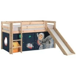 LES TENDANCES Tente Pour Lit Mezzanine Tissu Bleu Space