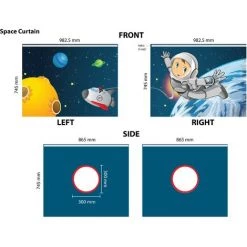 LES TENDANCES Tente Pour Lit Mezzanine Tissu Bleu Space -Lit enfant Soldes Boutique 40655218 3