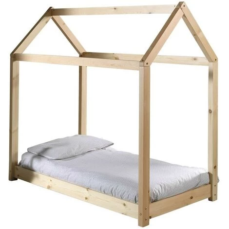 LES TENDANCES Lit Cabane 70x140 Cm Pin Massif Clair Cabana 2 LES TENDANCES Lit Cabane 70x140 Cm Pin Massif Clair Cabana – Image 2